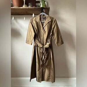 Silk button-up shirt dress with wrap